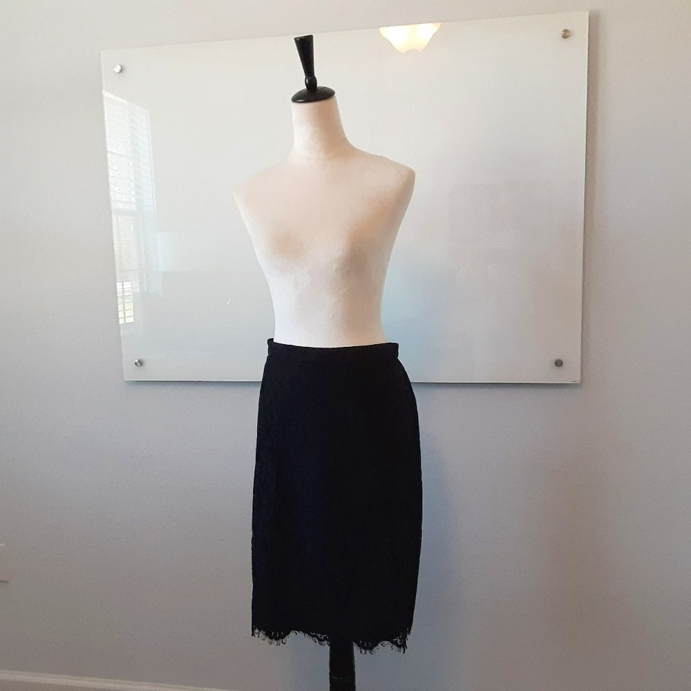 Ann Taylor Black Lace Pencil Skirt - size 12